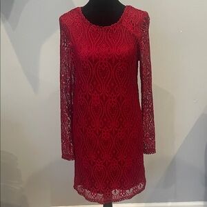 Elegant Red Lace Dress new with tags small